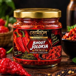 Bhoot Jolokia Pickle Ghost Pepper Pickle by LAA Organics - Authentic Raja Mircha Achar from Assam