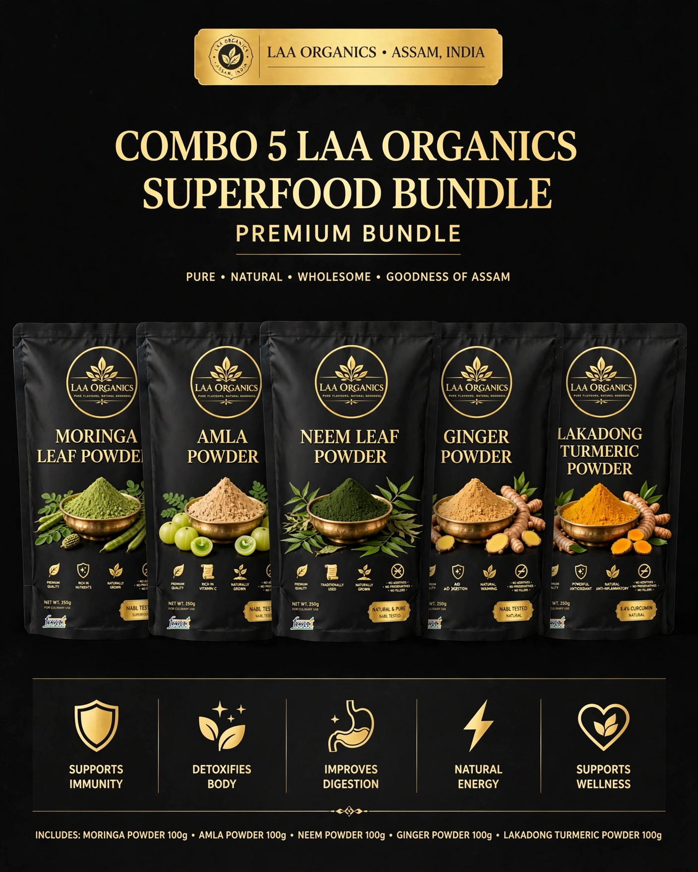 LAA Organics Superfood Bundle | Premium Wellness Combo Pack