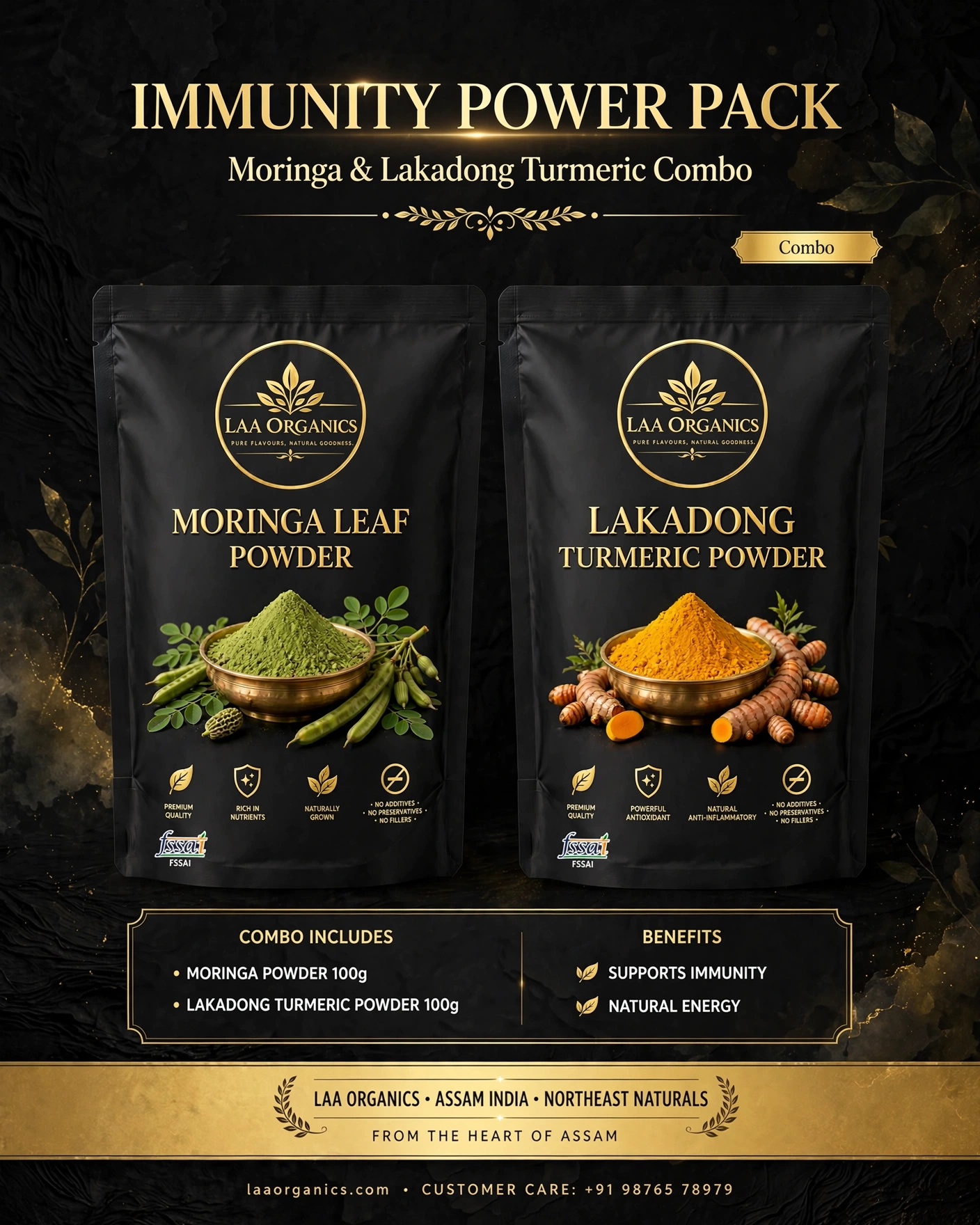 Immunity Power Pack | Moringa & Lakadong Turmeric Combo