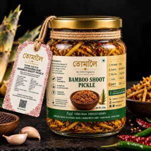 Bamboo Shoot Pickle Tumaloi by LAA Organics - Authentic shredded fermented bamboo shoot pickle from Assam - Taste of Assam - 250gm